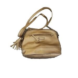 Gently Used Rose Gold Faux Leather Crossbody Bag 4 Pockets Chain Strap